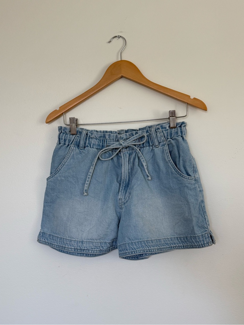 Madewell Light Blue Denim Drawstring Shorts